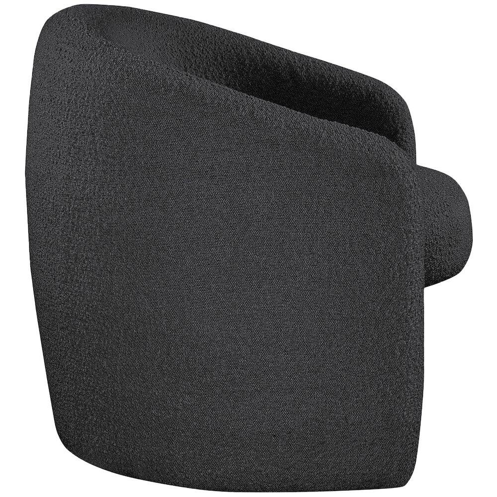Alt View 3. Meridian Furniture - Acadia Black Boucle Fabric Accent Chair - Black.