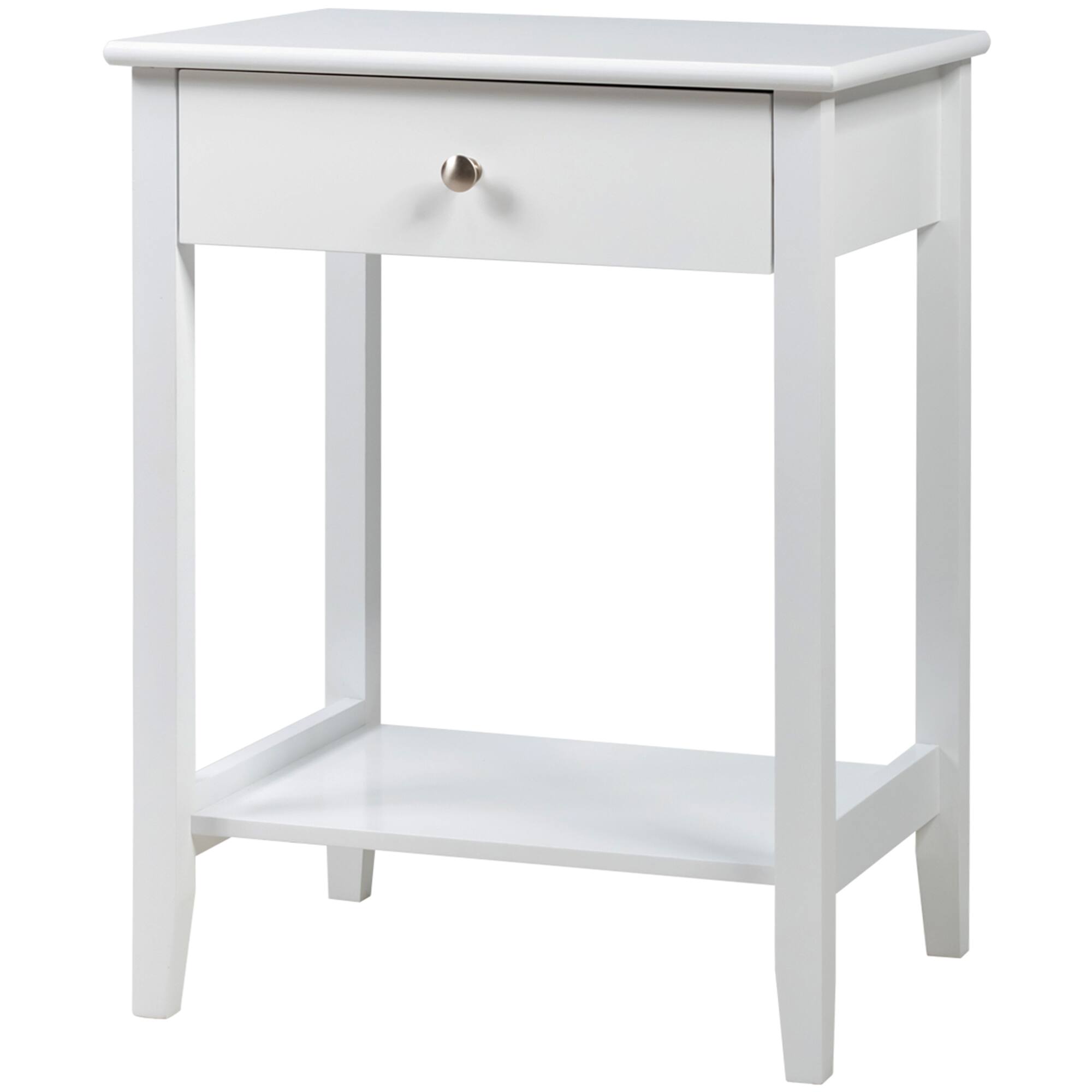 Alt View 4. Gymax - Gymax 2PCS Nightstand Sofa Side End Table Bedroom Living Room w/ Shelf Drawer White - White.