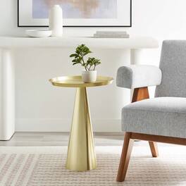Maren Round Side Table by Modway - Brass