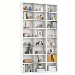 Costway - 70" Tall Bookshelf, 24 Cube Storage Organizer Bookcase with Adjustable Shelves - White