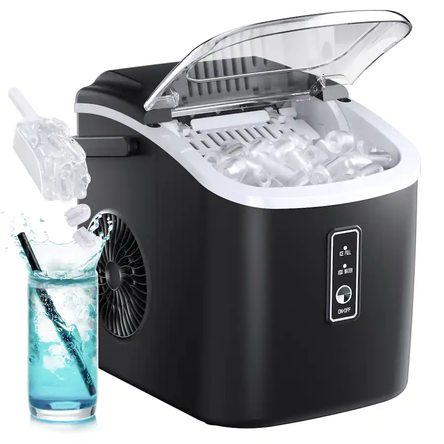 Colzer Ice Maker SIMZLIFE Countertop Ice Maker 26 lbs/Day Portable Self Cleaning, 9 ...