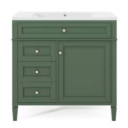 Boyel Living - 36 Inch Modern Bathroom Vanity with Top Sink Two Drawers Tip Out - Green