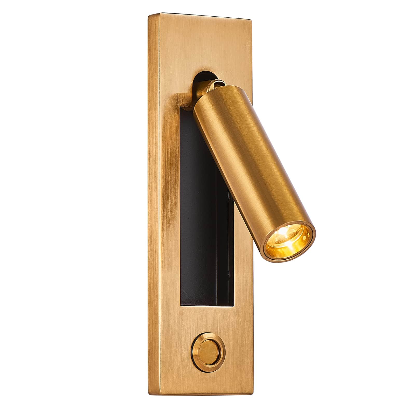 TECH SAFARI - Led Wall Light Bedside Reading With Button Portable Charging Port Lift Down Control Hardwire Recessed Unplu - Wall light-Gold