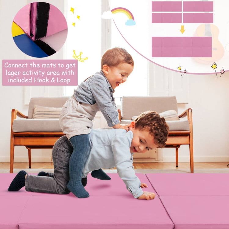 Connect the mats to get larger activity area with included Hook & Loop