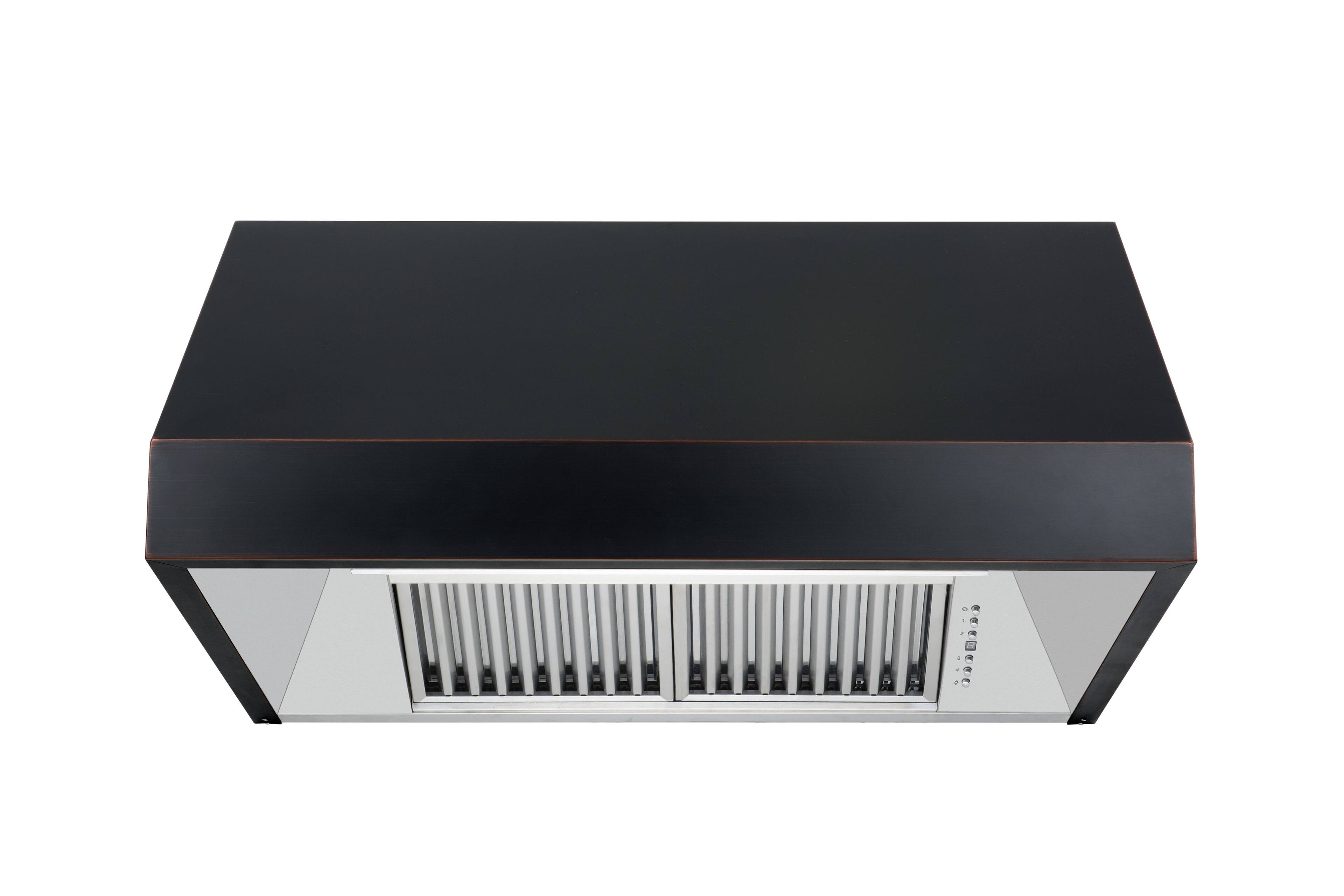 Alt View 1. ZLINE - 36" Externally Vented Range Hood - Black/Oil-Rubbed Bronze With Copper Accents.