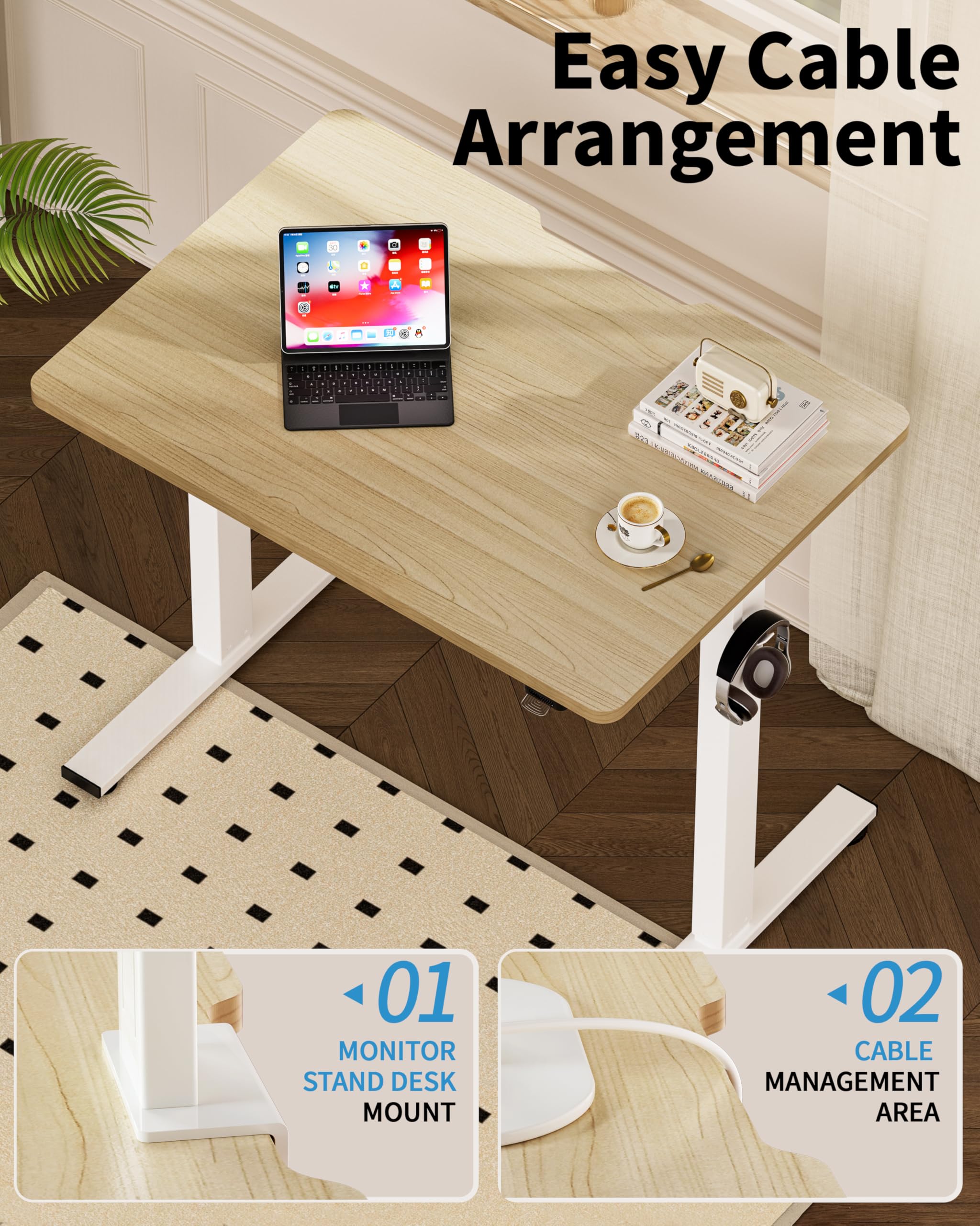 Easy Cable Arrangement

01 MONITOR STAND DESK MOUNT

02 CABLE MANAGEMENT AREA