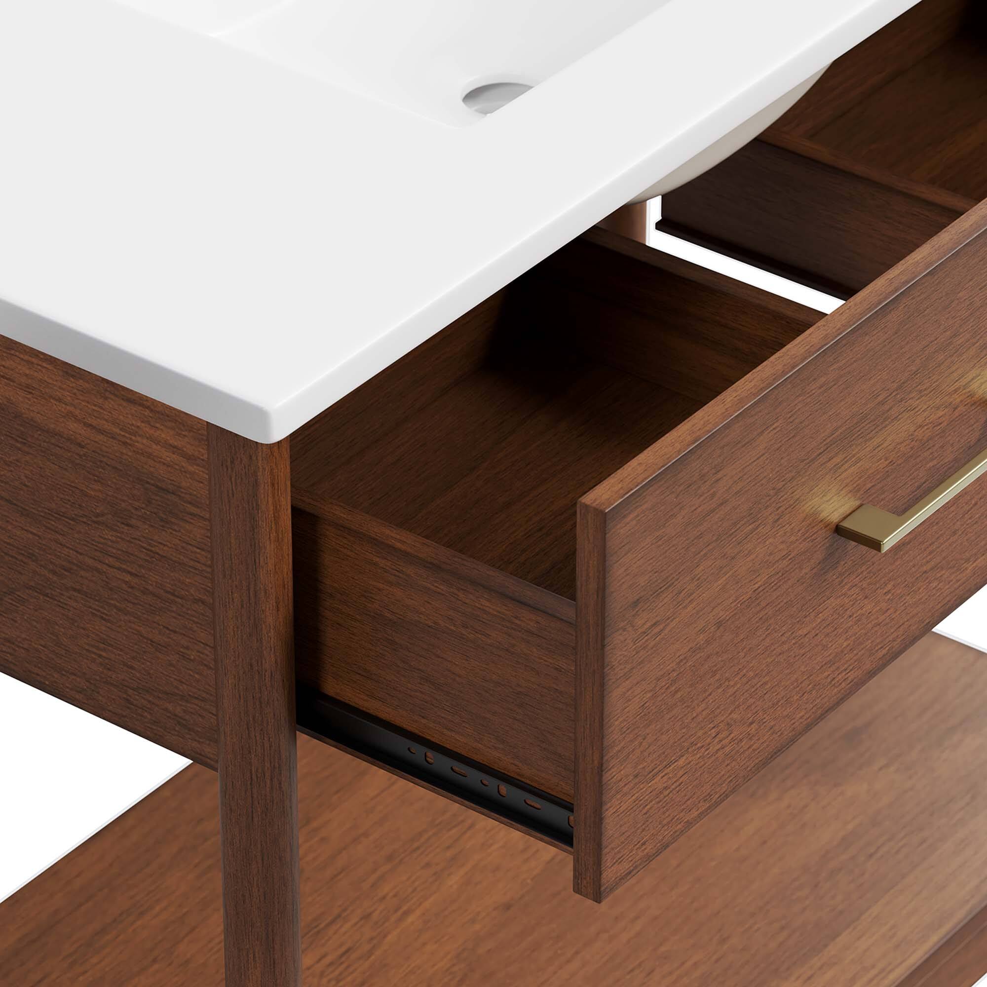 Alt View 6. Modway - Zaire Bathroom Vanity Basin Included by Modway - Walnut White.