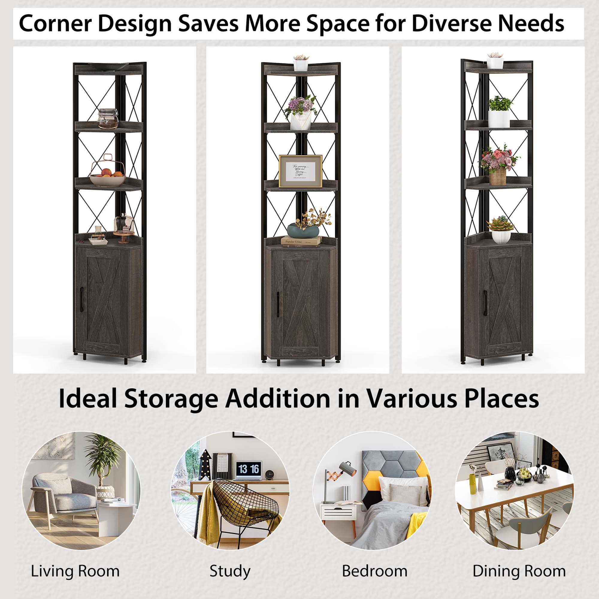 Corner Design Saves More Space for Diverse Needs: Ideal Storage Addition in Various Places (Living Room, Study, Bedroom, Dining Room)