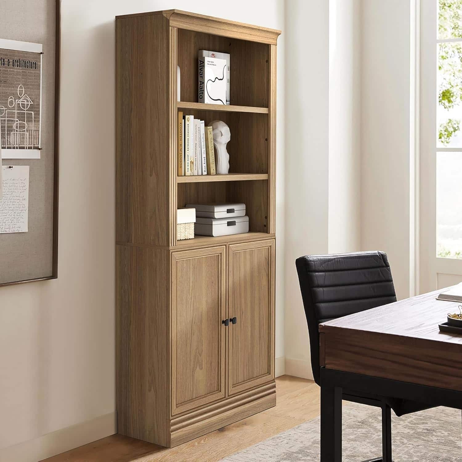 VAUXHILL & CO. - Halston Standard Bookcase, Doors, Adjustable Shelving Unit - Oak price history on PriceWatchPro