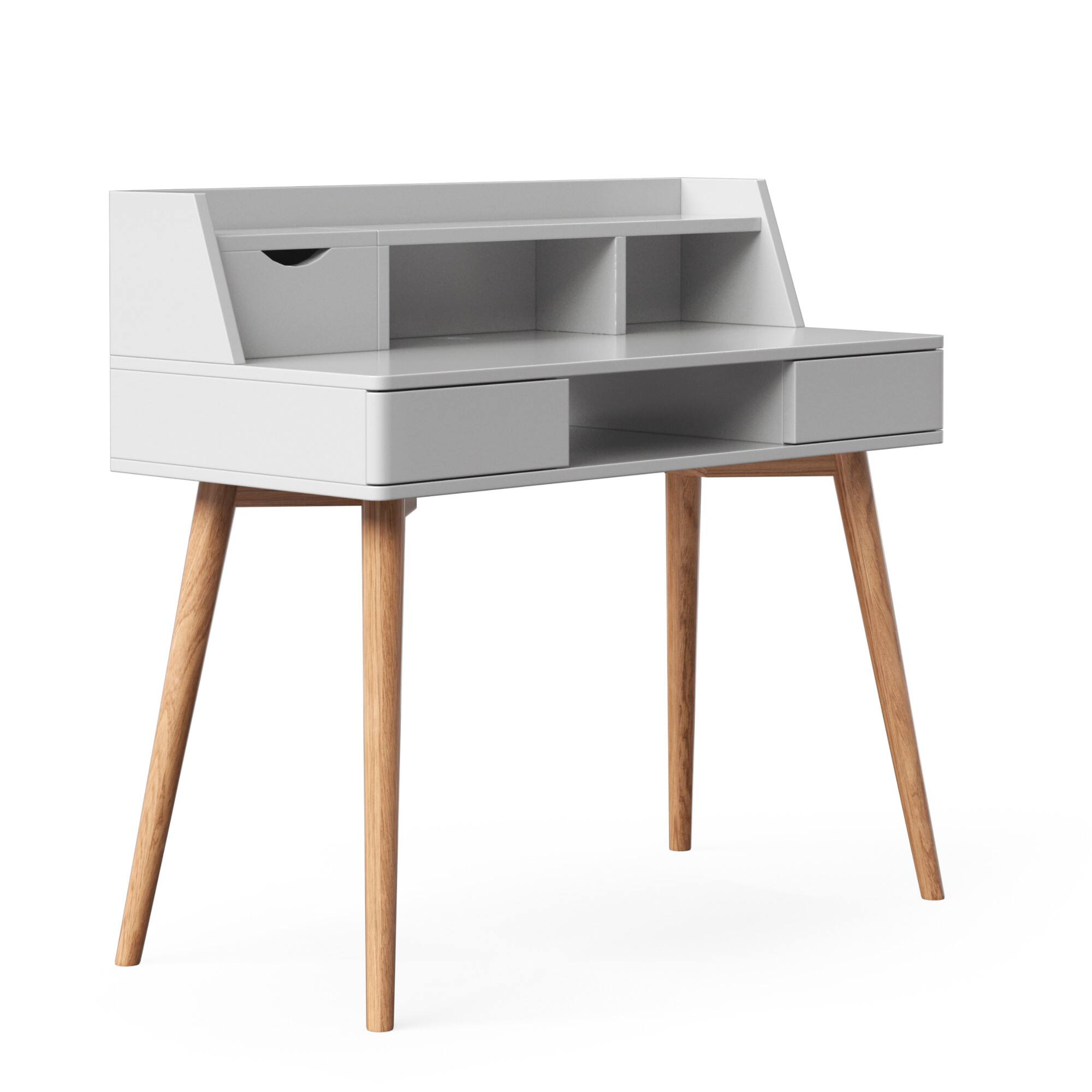 Alt View 6. Teamson Home - 40-Inch Writing Desk with Hutch Storage - White.