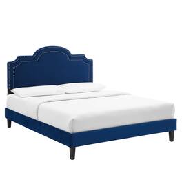 Modway - Aviana Performance Velvet King Bed - Blue