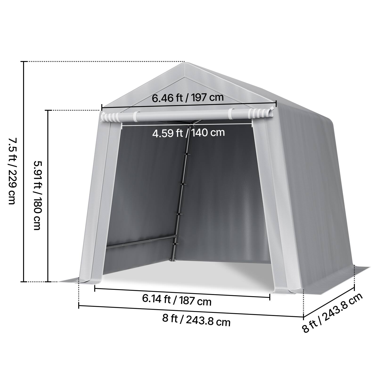 6.46 ft / 197 cm, 7.5 ft / 229 cm, 5.91 ft / 180 cm, 4.59 ft / 140 cm, 6.14 ft / 187 cm, 8 ft / 243.8 cm, 8 ft / 243.8 cm, 243.8 cm, 8 ft.