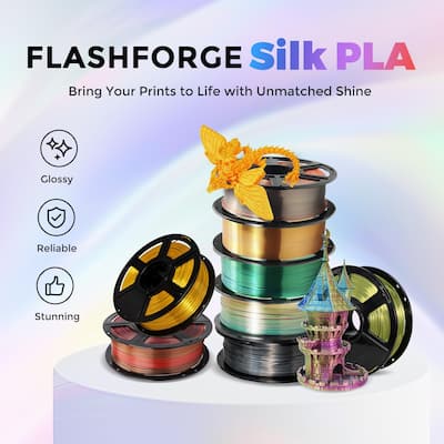 Flashforge 3D Printer Filament Silk PLA 1.75mm 1kg Spool Flashforge 3D Printer Filament Silk PLA 1.75mm 1kg Spool