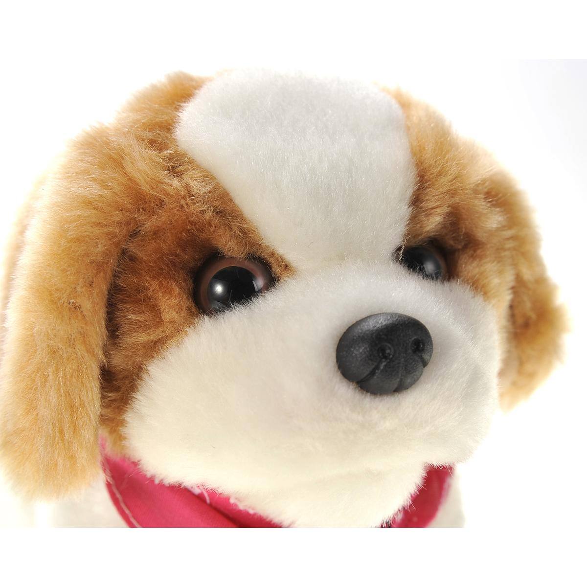 Alt View 1. JuzToys - Stuffed Animal Walking Dog Toy for Kids – Barks, Sits, Walks, and Flips, Interactive Stuffed Dog Puppy, Brown/White - White.