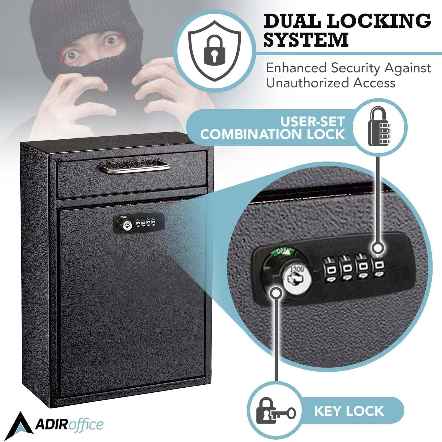 DUAL LOCKING SYSTEM Enhanced Security Against Unauthorized Access USER-SET COMBINATION LOCK KEY LOCK ADIR office