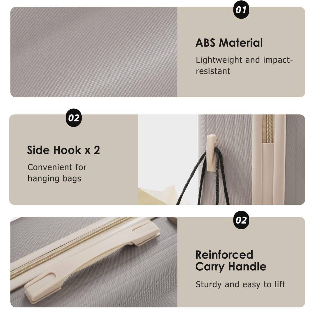 01 ABS Material  
Lightweight and impact-resistant  

02 Side Hook x 2  
Convenient for hanging bags  

02 Reinforced Carry Handle  
Sturdy and easy to lift