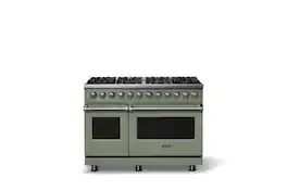 Viking - 48"W. 8 Burner Pro 5 Series 7.3Cu. Ft. Freestanding Sealed LP Dual Fuel Convection Range/Griddle - Eucalyptus - Eucalyptus