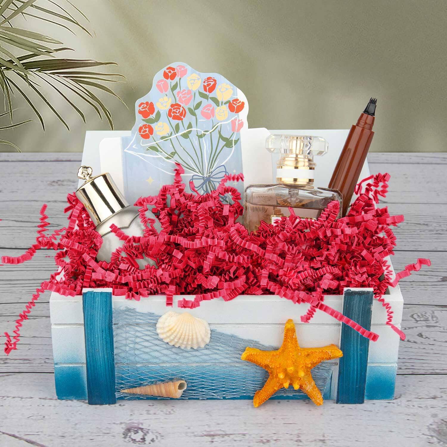 Alt View 4. Paradigms Interiors - 8 Crinkle Paper Filler Gift Baskets Boxes Crafts Shredded Cut Packaging Decorative Stuffing & Cushioning Co... - White.