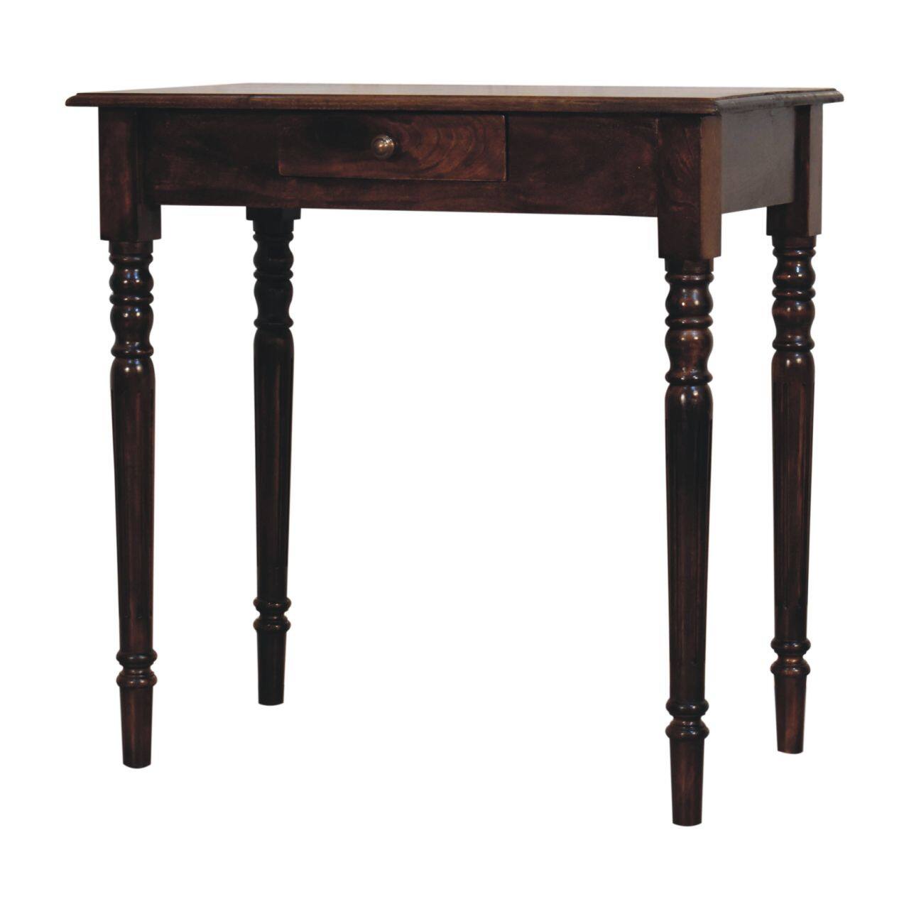 Alt View 1. Artisan Furniture - Artisan Furniture Solid Wood California Walnut Writing Desk, 1 Drawer, Dark Brown - Dark Brown.
