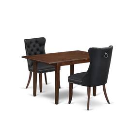 East West Furniture - 3 Piece Kitchen Table Set - Red