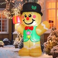 Left. GOOSH Inflatables - GOOSH 5 FT Christmas Inflatables Gingerbread Man with Built-in LEDs - Brown.