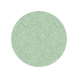 Frieling - Davanti by Casa Round Vinyl Placemat, 15" Diameter, Sage Petal Print - Green