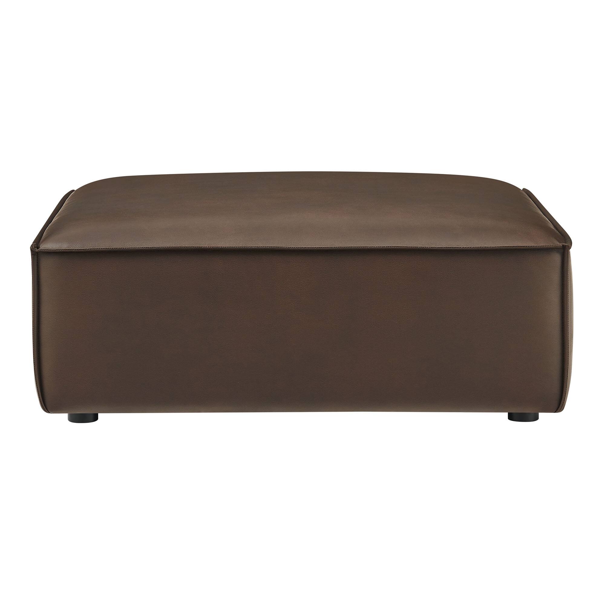 Alt View 2. Modway - Restore Vegan Leather Modular Ottoman by Modway - Espresso.