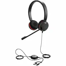 Front. Jabra - Jabra Evolve 20SE - USB-C/A, UC Stereo - Microsoft Teams Certification - Stereo - USB Type C, USB Type A - Wired - 32 - Red.