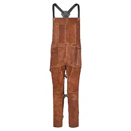 VEVOR - Leather Welding Apron Split Leg, Heavy Duty Cowhide Flame Resistant Welding Pants for Men Women, Heat-Resistant Safety - Brown