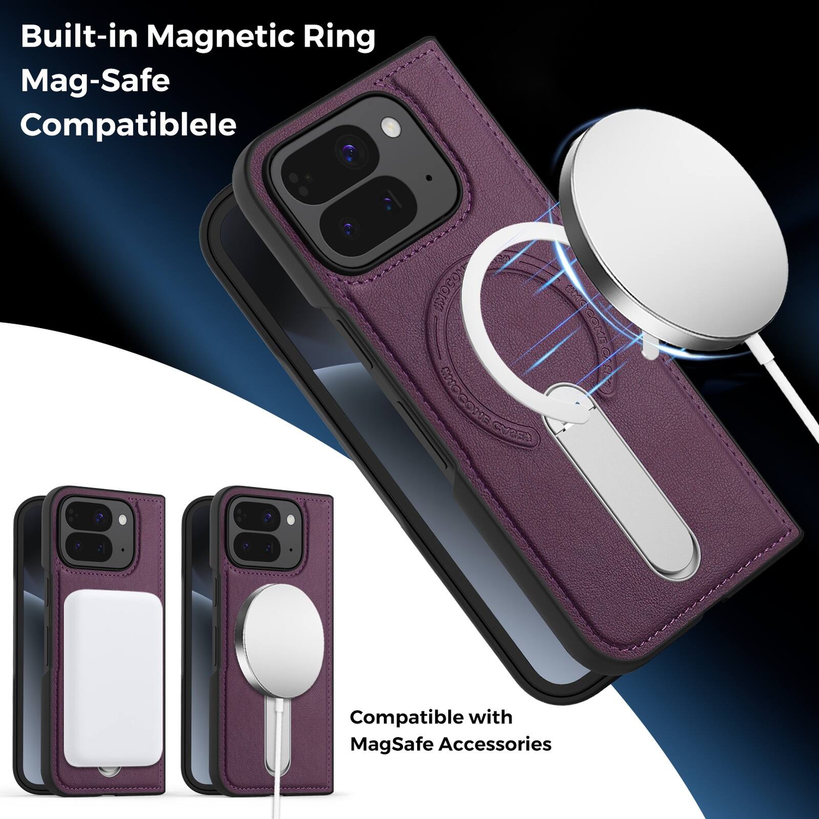 Built-in Magnetic Ring  
Mag-Safe Compatible  
Compatible with MagSafe Accessories