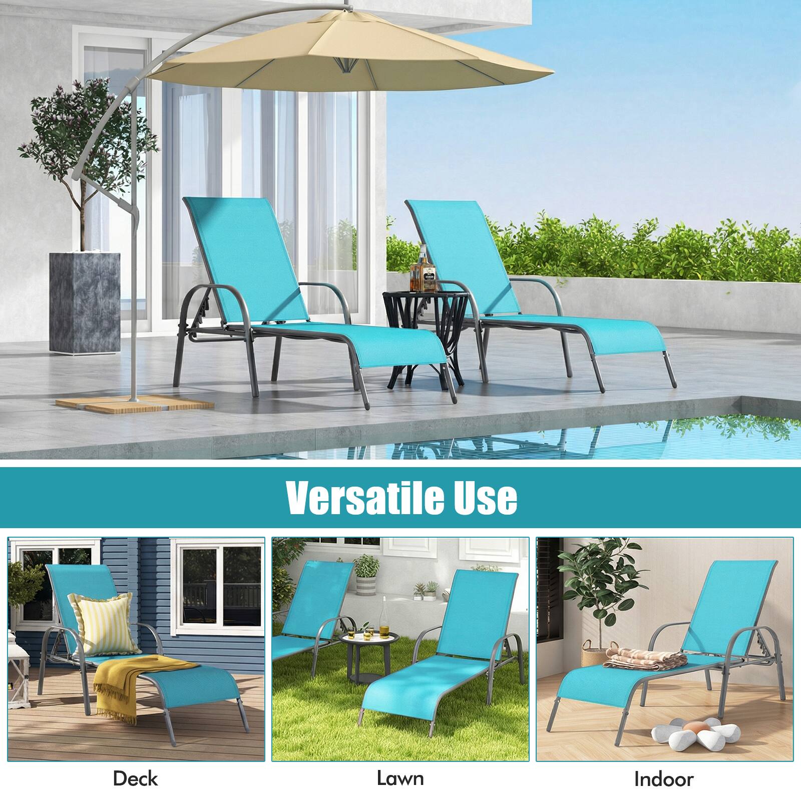 Versatile Use

Deck  
Lawn  
Indoor