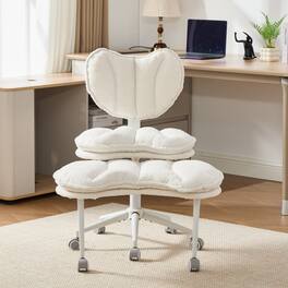 Forest'nSky - Adjustable Floor Meditation Chair - Cross-Legged Stool with Lumbar Support & Double Padding - Ivory