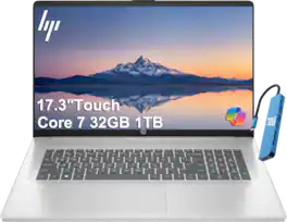HP - Upgraded - Essential 17 17.3" HD+ Touchscreen Laptop - Intel Core 7 - 32GB RAM - 1TB SSD - For Business, Home, Students - Natural Silver