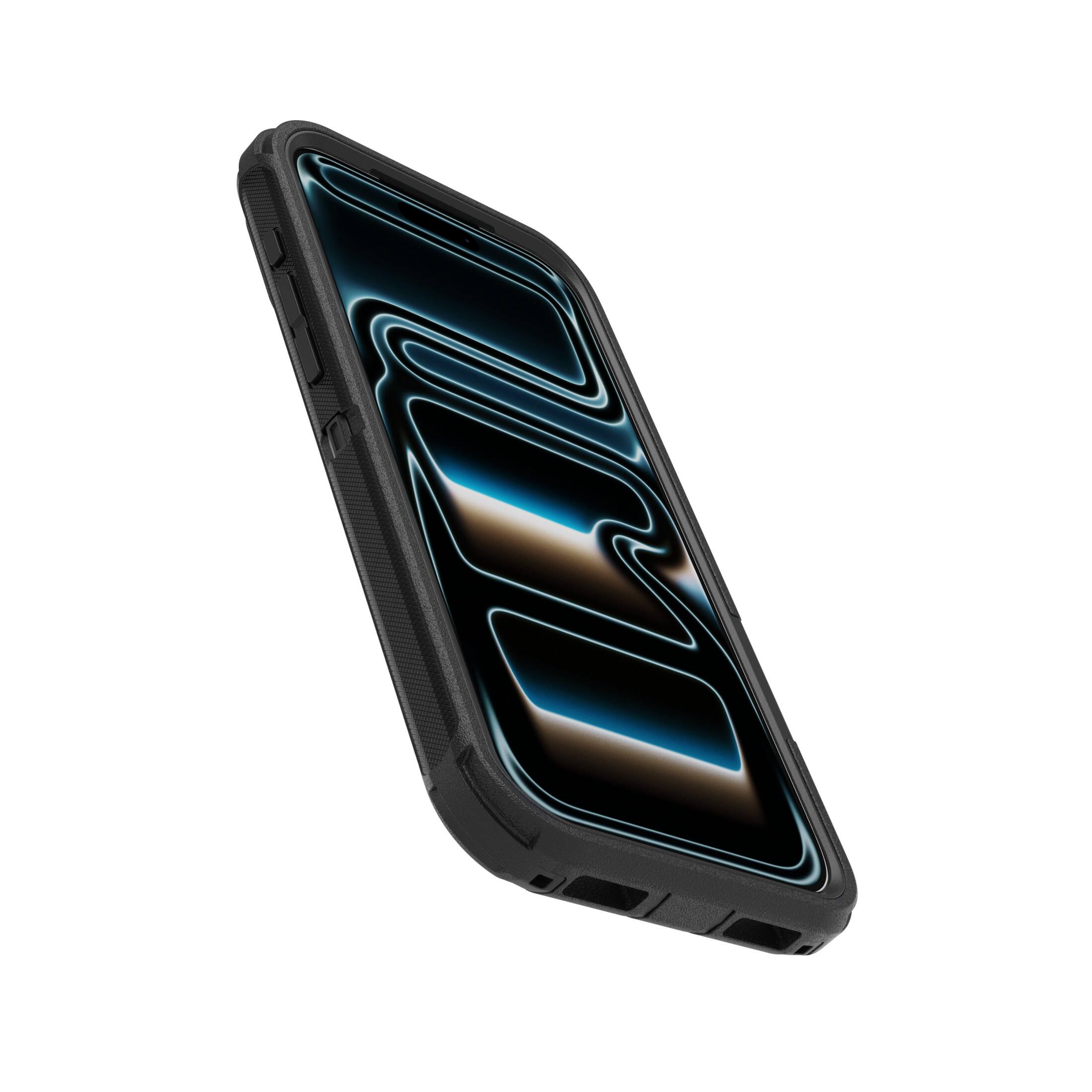 Left. OtterBox - Defender Series Pro Hard Shell for Apple iPhone 18 Pro Max and Apple iPhone 17 Pro Max - Black.