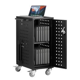 VEVOR - Charging Cart, 16 Device Mobile Charging Station, Up to 15.6 in Screen Size, Office and Classroom Mobile Charging Cart - Black