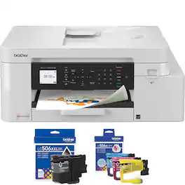 Brother - INKvestment 4355 Wireless All-in-One Inkjet Printer + Color Cartridges Bundle