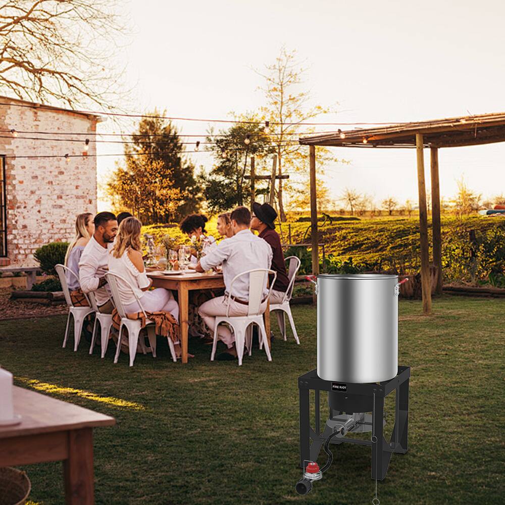 Alt View 3. Fire Riot - Outdoor Single Burner Stand - Black.