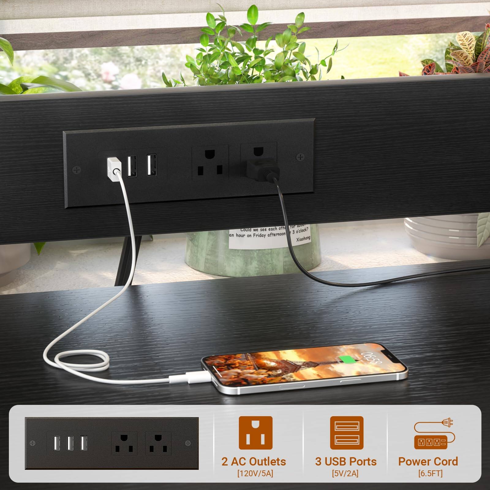 + F e T CUUN - 1E a'clock 1 an hour n Fridey aftermooe Kiachong O6E53  
2 AC Outlets [120V/5A]  
3 USB Ports [5V/2A]  
Power Cord [6.5FT]