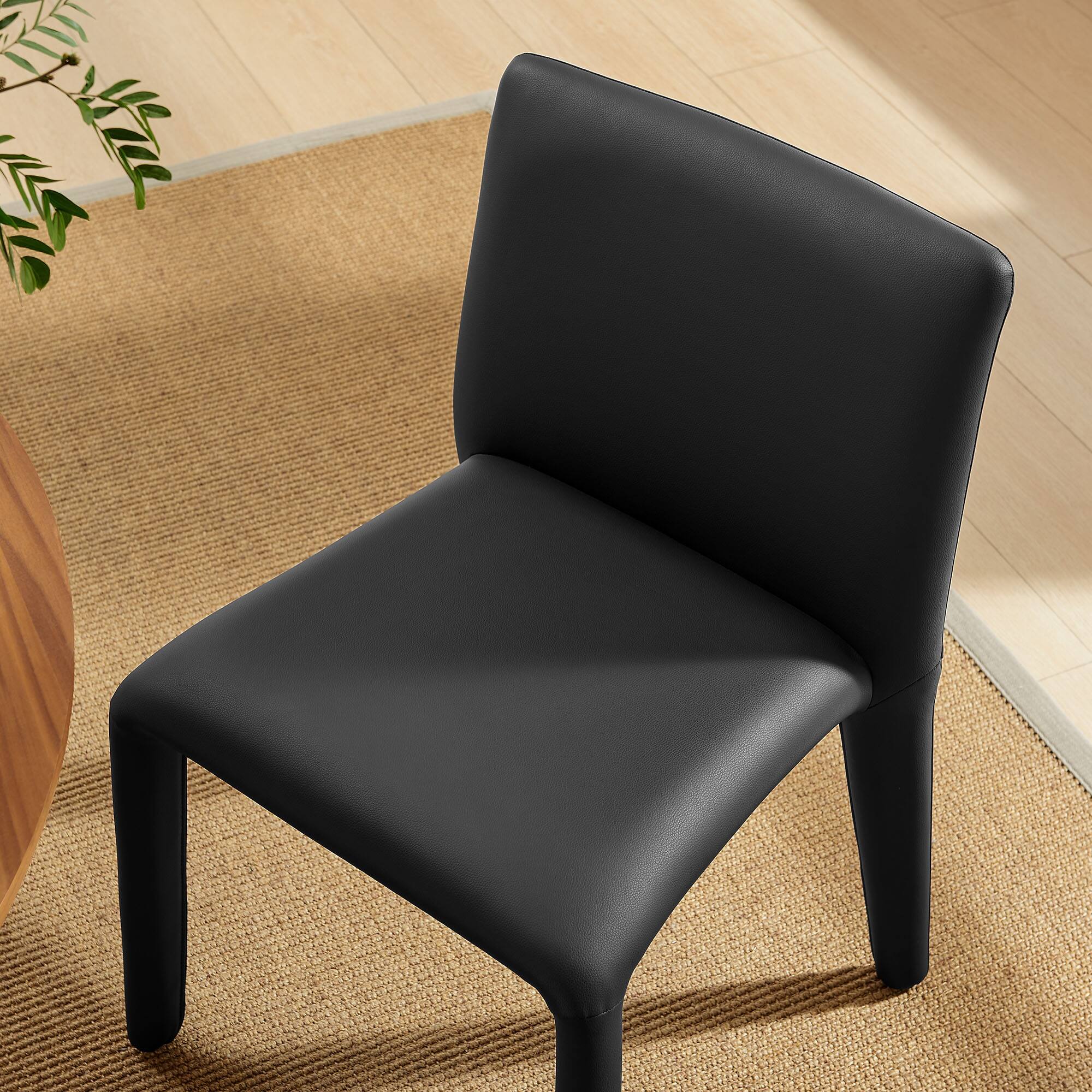 Alt View 5. Modway - Rhodes Vegan Leather Upholstered Dining Chair by Modway - Black.