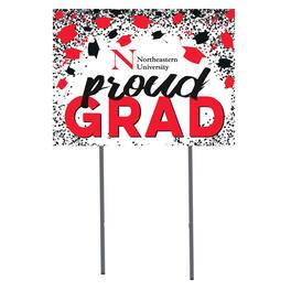 Jardine - Northeastern Huskies 18" x 24" Proud Grad Yard Sign - White