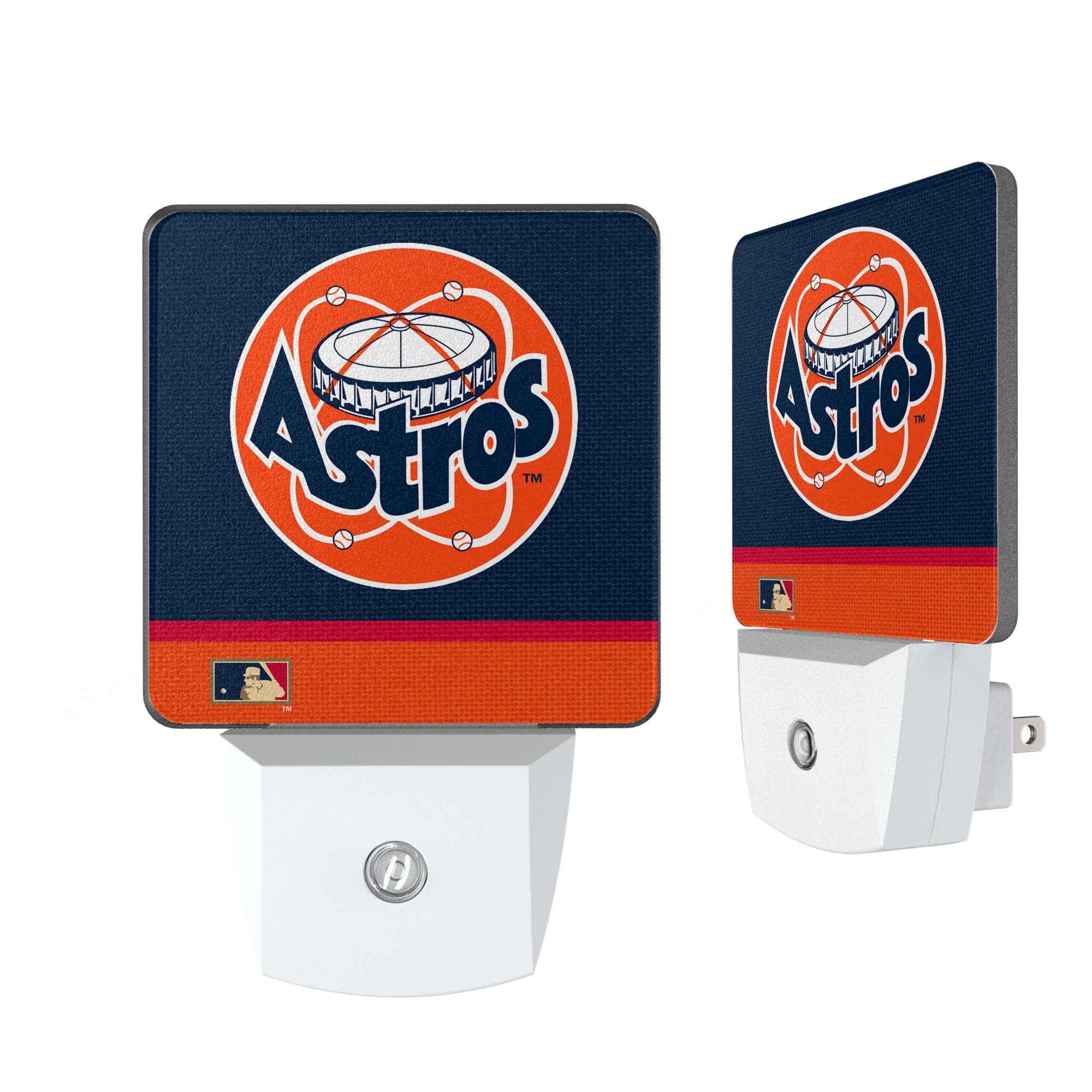 Keyscaper - Houston Astros Stripe Design Nightlight 2-Pack - Multicolor