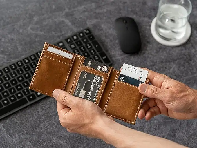 Rico Industries Washington Nationals Brown Trifold Wallet with Clear ID ...