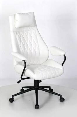 CloudRest Pro - High Back Office Chair with Headrest Pillow Ergonomic Executive Desk Chair Swivel Computer Chair - White