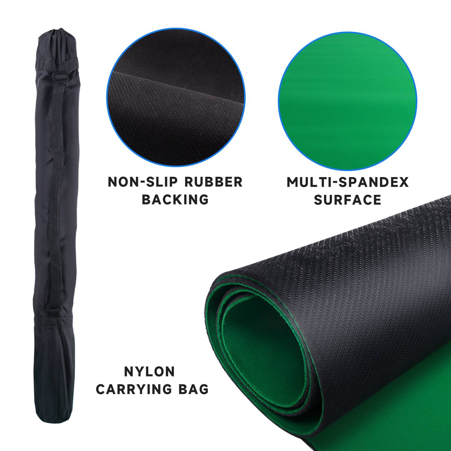 NON-SLIP RUBBER BACKING MULTI-SPANDEX SURFACE NYLON CARRYING BAG