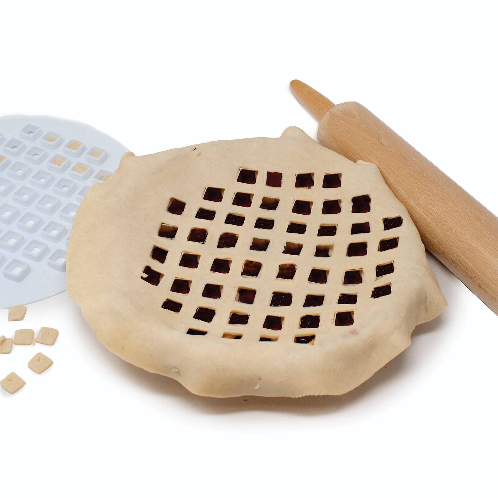 Alt View 2. Norpro - Lattice Pie Top Cutter – 10-Inch Crust Decoration Tool, White - White.