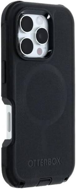 Alt View 2. OtterBox - OtterBox iPhone 16 Pro (Only) - Defender Series Case - Holster Clip Included - Built-in Magnets - Rugged & Durable - Black.