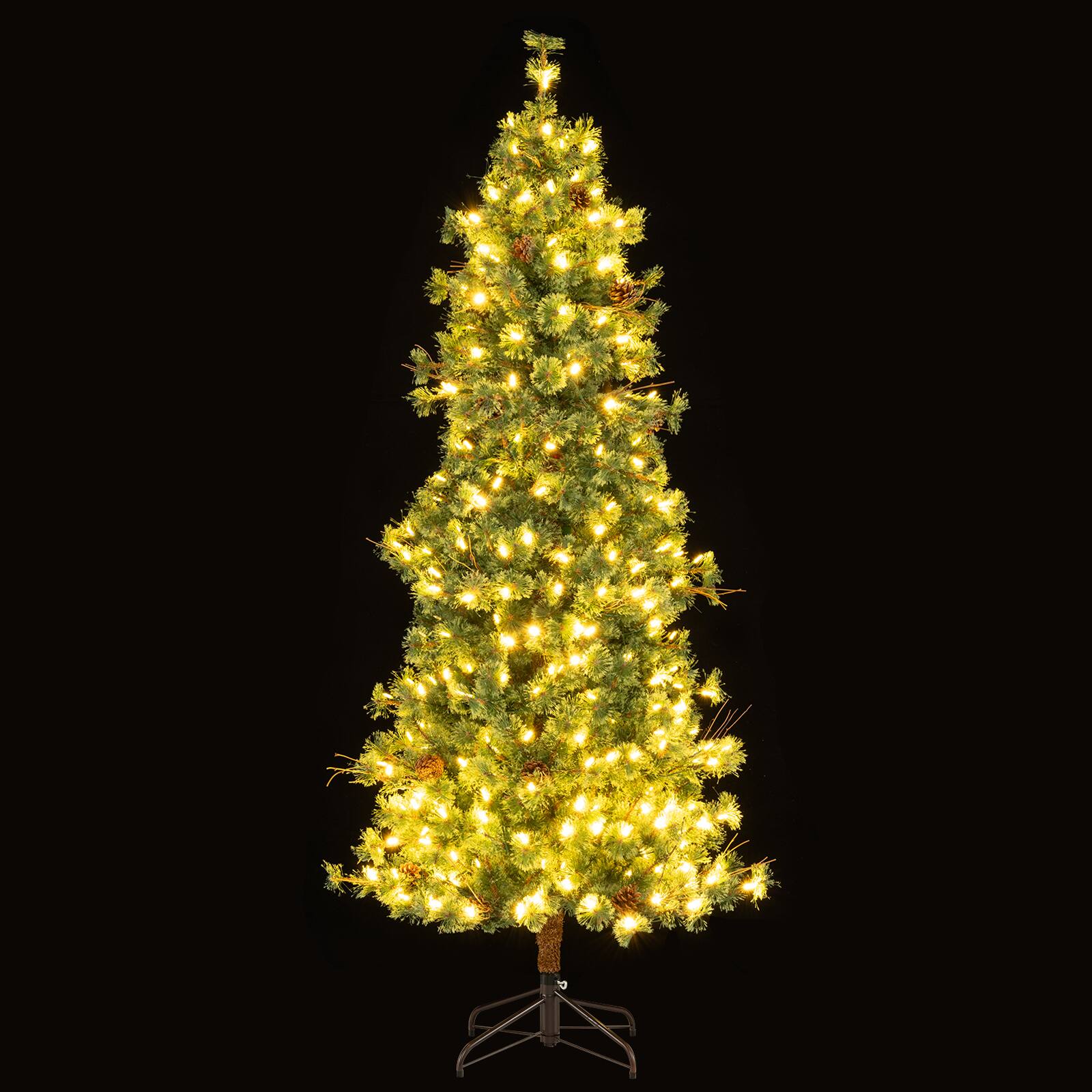 Alt View 1. Gymax - Gymax 7 FT Pre-Lit Artificial Christmas Tree Cashmere Xmas Tree w/ 502 Pine Needles - Green.