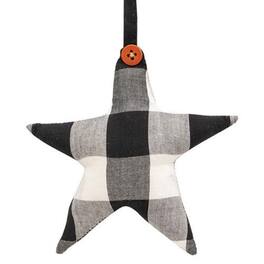 BreeBe - *Black & White Buffalo Check Star Ornament - Black, White