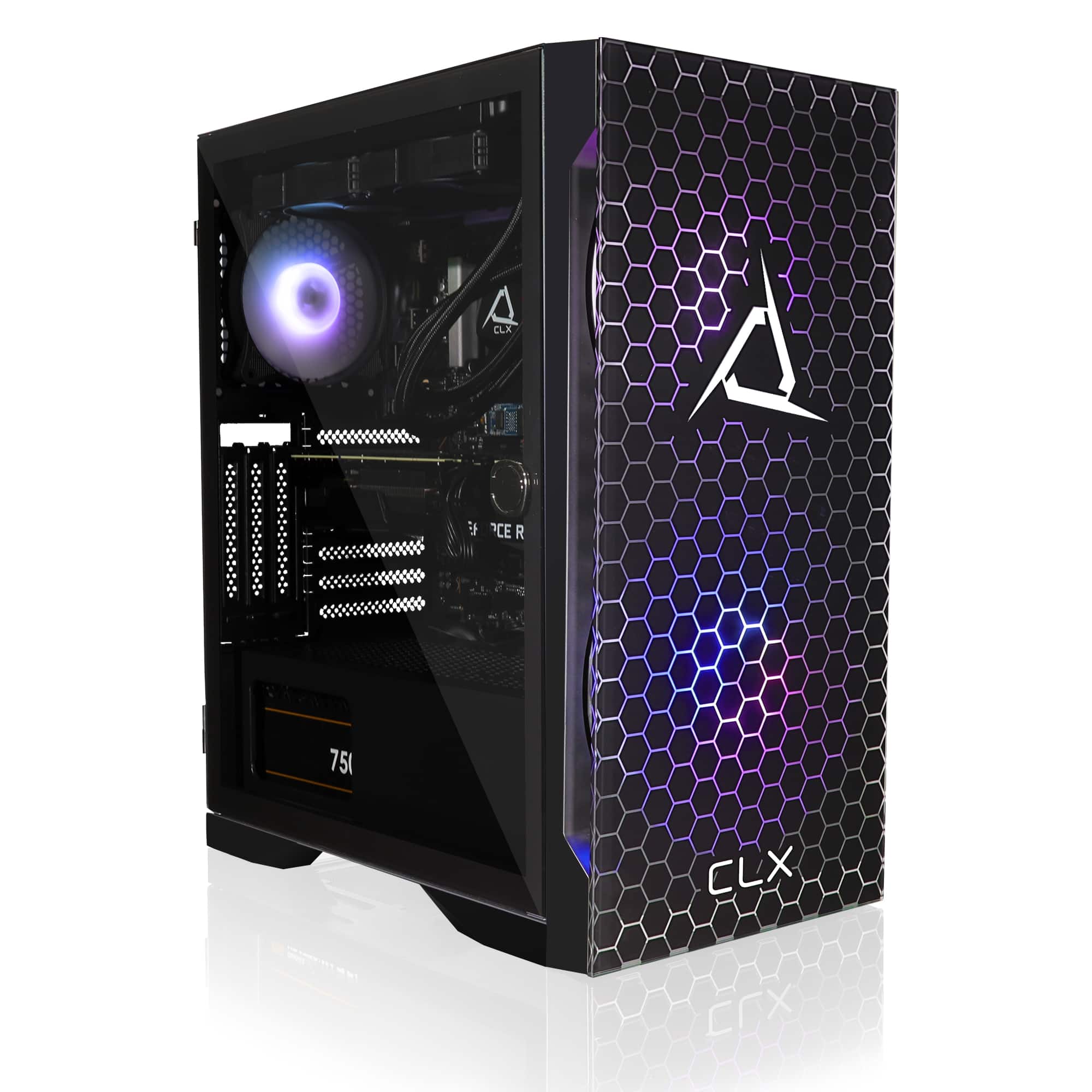 Front. CLX - SET Gaming Desktop - Intel Core i7 12700KF - 32GB Memory - NVIDIA GeForce RTX 3080 - 500GB M.2 NVMe SSD + 4TB HDD.