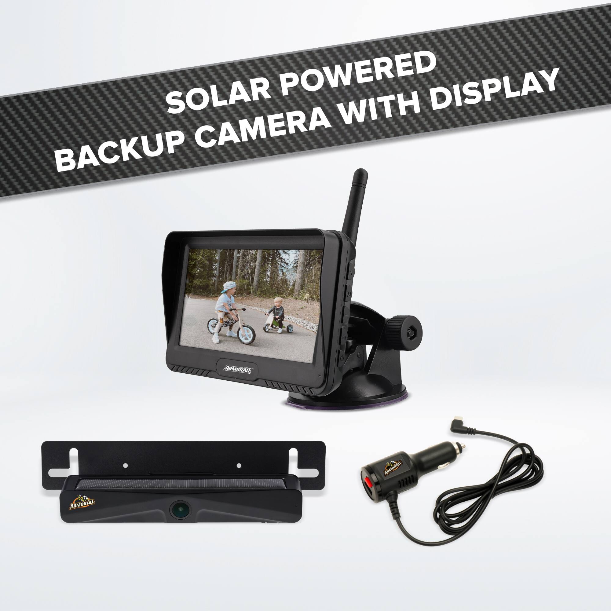 SOLAR POWERED BACKUP CAMERA WITH DISPLAY